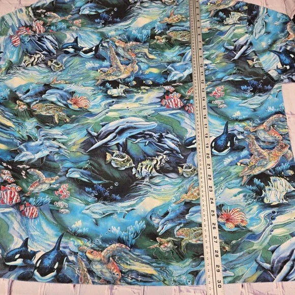 High Seas Trading‎ Co. Ocean Life Dolphin Turtle Orca Fish Hawaiian Shirt XXXL - Picture 7 of 8